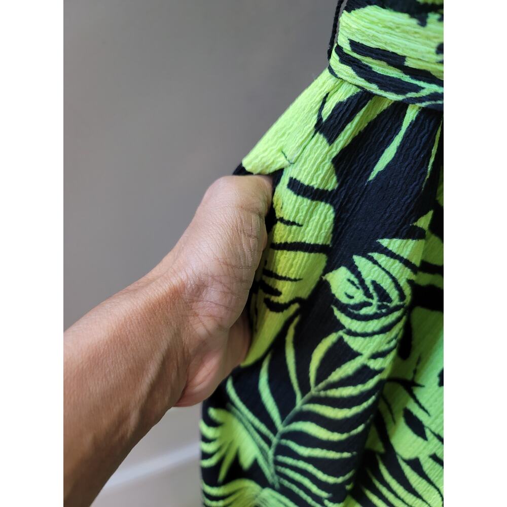 CATO Leaf Print Strapless Jumpsuit Women's Size Large Green Black Summer - Picture 7 of 11